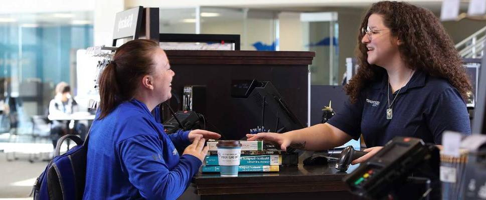 Point of sale transaction at bookstore